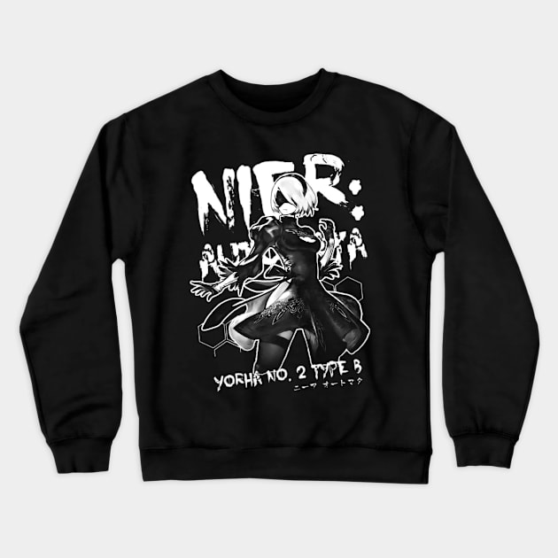 Nier 2B Crewneck Sweatshirt by michelo13